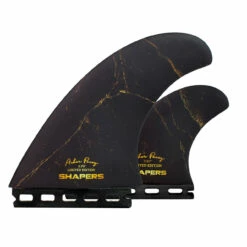 Asher Pacey 5.79" Carbon Stealth Twin Fin Set - Black Gold