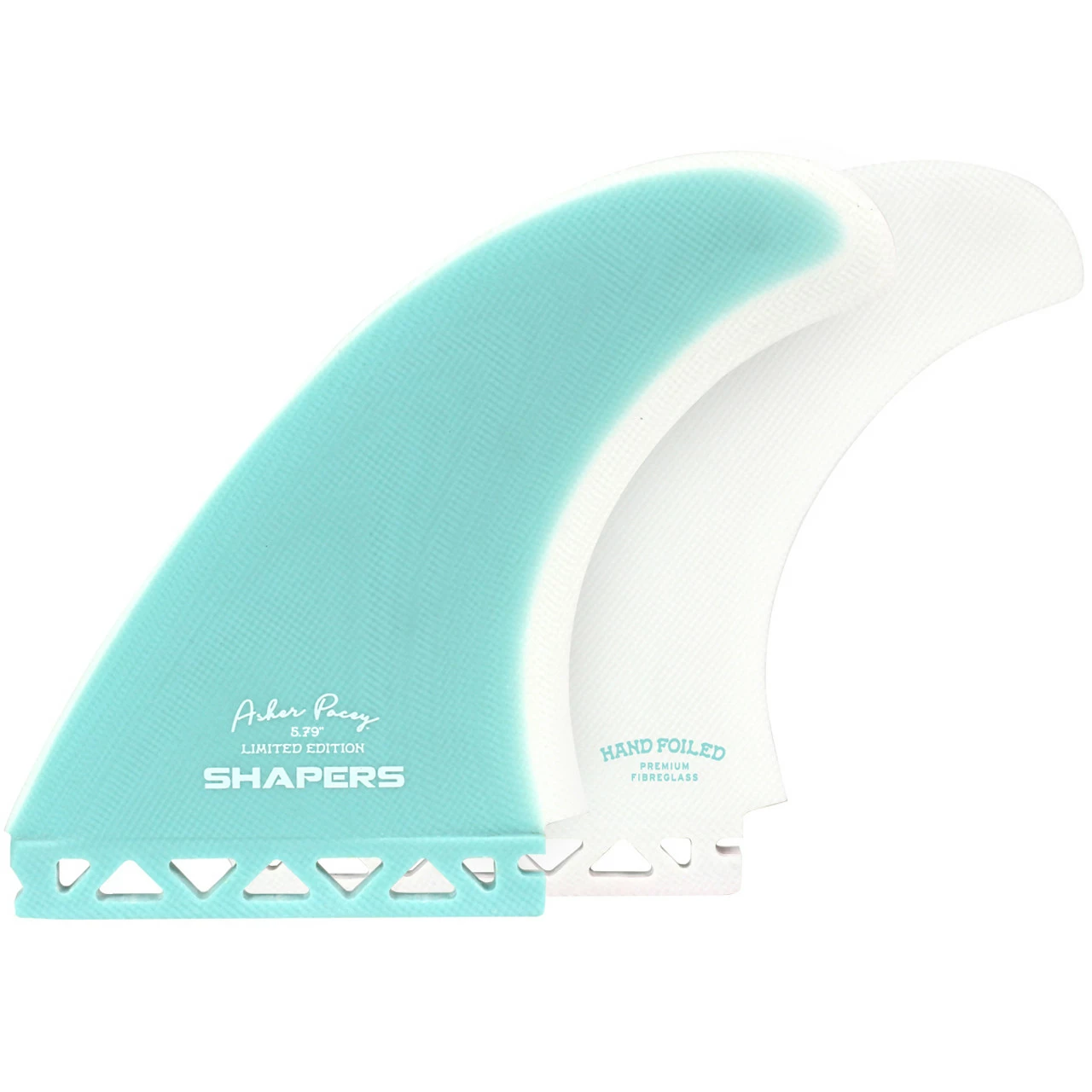 Asher Pacey 5.79" Twin Fin Set - Teal White 3 Asher Pacey 5.79" Twin Fin Set - Teal White